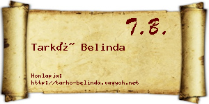 Tarkó Belinda névjegykártya